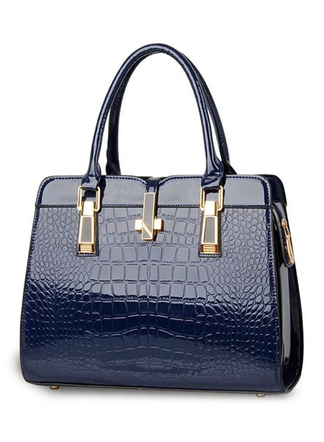 Alligator Pattern Shoulder Bag Navy - Image 1